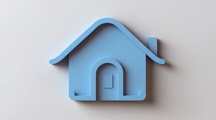 Minimalist 3D House Icon: Modern Home Design Symbol for Real Estate, Architecture, and Construc