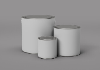 Blank Metal Paint Cans Mockup – Packaging and Branding Template