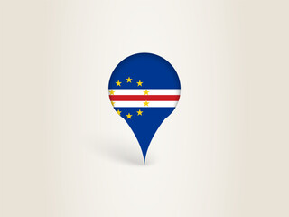 Pin Icon with Cape Verde National Flag.