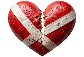 Broken Heart: Healing & Recovery isolated on transparent background