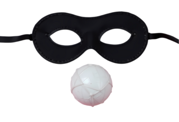 Black Mask & White Nose Costume Set isolated on transparent background