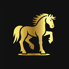 Gold Silhouette of a Horse Icon
