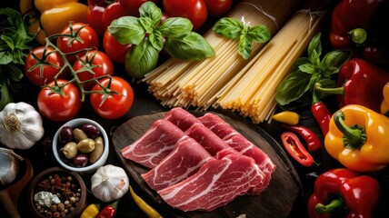 raw chicken breast with vegetables
