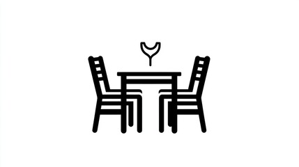Simple Line Art Dining Set