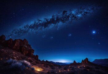 stunning night sky displaying celestial lunar features vivid detail, stars, moon, constellations, universe, galaxy, light, astronomy, twilight, space