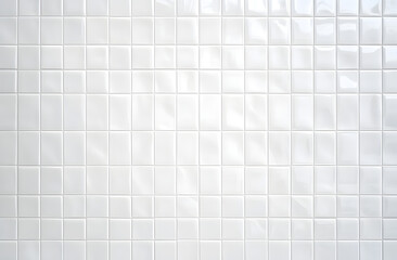 Abstract white ceramic mosaic tile wall texture background in kitchen bathroom toilet or living room