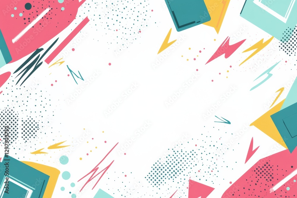 Leinwandbilder Bright and colorful abstract design featuring geometric shapes and playful patterns for creative projects. Generative AI