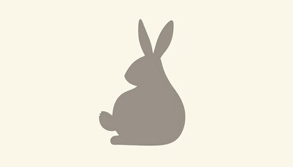 Obraz premium Easter Bunny. A sleek, minimal silhouette with smooth lines and a neutral palette