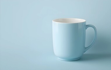 Obraz premium Blank Ceramic pastel blue, Mug Mockup for Custom Design, Sky Blue shiny coffee mug mockup, mug mockup, soft blue cup 