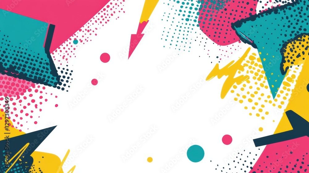 Poster Colorful abstract design with dynamic shapes and vibrant patterns in a modern artistic style suitable for creative projects. Generative AI