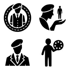 business people icons set