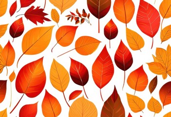 Obraz premium captivating color palette vibrant fall leaves arranged minimalistic design stunning visual experience, autumn, foliage, nature, colorful, trees