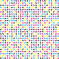 Rotated CMYK Colours Rectangles Halftone Pattern