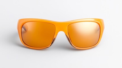 Fototapeta premium Orange Tinted Sunglasses with Bold Modern Design Isolated on White Background. Generative AI