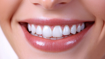 Close-Up of Perfectly White Teeth and a Bright Smile