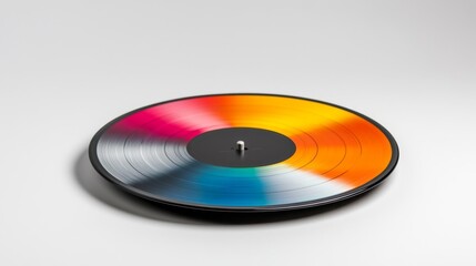 Colorful Y2K-Inspired Vinyl Record with Retro Album Cover. Generative AI
