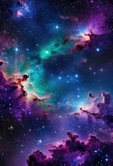 Fototapeta premium stunning vibrant night sky filled twinkling stars celestial wonders stretched across vast universe, twinkle, darkness, cosmos, brightness, constellation