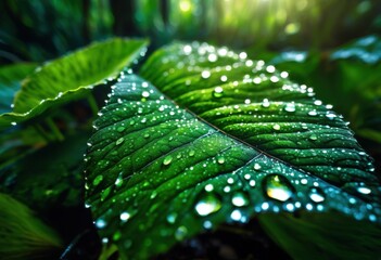 captivating macro dewy droplets leaf showcasing intricate beauty detailing stunning visual appeal, nature, water, green, fresh, texture, reflection, light