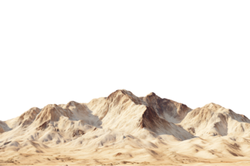 Golden desert mountains isolated, AI generated  .