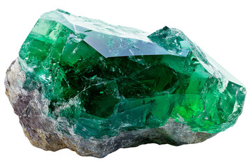 Raw emerald crystal isolated, AI generated  .