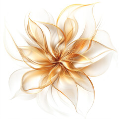 Fototapeta premium Golden Abstract Flower Design Elegant Art Deco Style