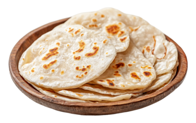 Plate of Sel Roti, Traditional Nepalese Rice Doughnut for Festive Celebrations Isolated on transparent background.