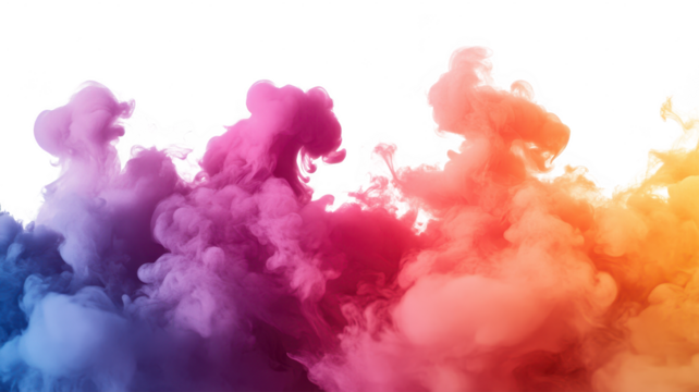 PNG colorful smoke no bg sample mockup content effect concept using for decoration.
