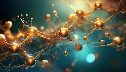 Obraz premium close up of molecular structure cells background, health and science concept