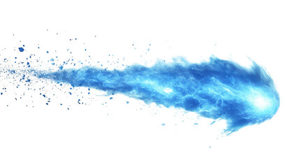 Blue comet png in 3d transparent for space system presentation.