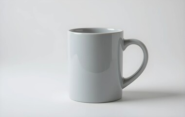 Obraz premium Blank Ceramic Sky Grey Mug Mockup for Custom Design, Sky Grey shiny coffee mug mockup, mug mockup, Grey cup mockup 