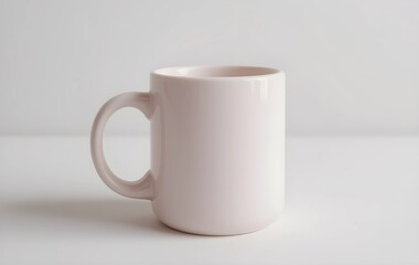 Obraz premium Blank Ceramic Dusty Rose Mug Mockup for Custom Design, soft pink shiny coffee mug mockup, mug mockup, light pink cup 