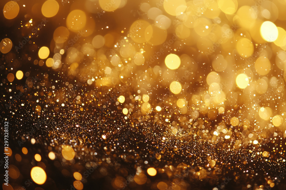 Poster golden bokeh lights and sparkles create a luxurious, festive background.