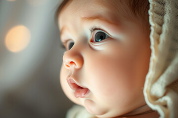 The portrait of the cute baby. AI image