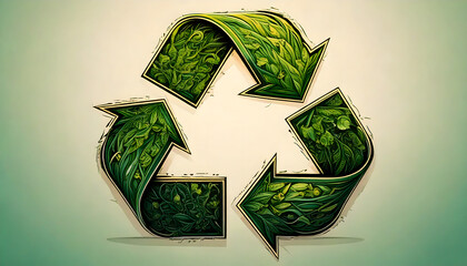 Vibrant Eco Recycling Symbol &ndash; Green Earth Concept