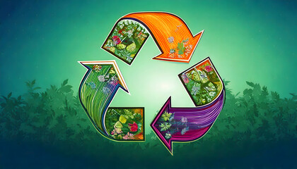 Abstract Green Recycling Logo &ndash; Sustainable Future Vision