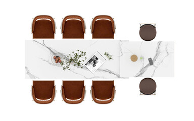 3d render dining table