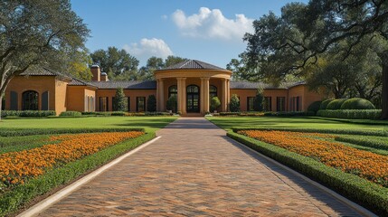 Elegant Estate Home, Sunlit Entrance