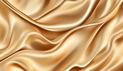 Luxurious gold silk drapes, flowing folds, elegant backdrop