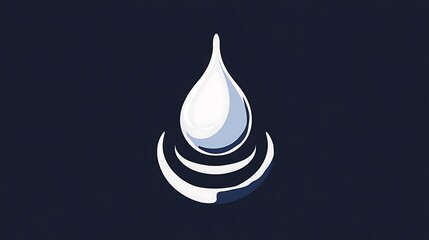 Fototapeta premium Water Drop Illustration: Clean Design on Dark Background AI Generated