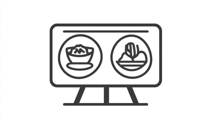 Informational graphic display of food and landscape