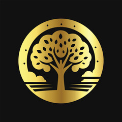 Modern Gold Tree Graphic

