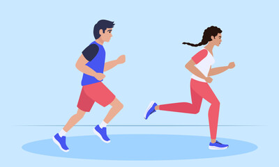 Athletes running together, promoting wellness and body care through exercise