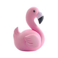 3D Pink Flamingo on Transparent Background