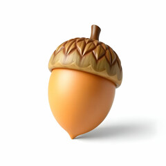 A singular rendered stylized acorn with a detailed cap
