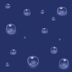water drops on blue