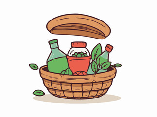 Reusable Items for Zero Waste Living: Eco-Friendly Vector Illustration