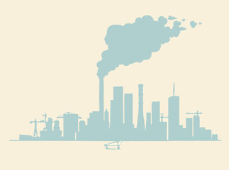 Pollution and Smog Vector Illustration