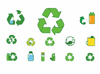 Obraz premium Zero Waste Lifestyle Elements: Eco-Friendly Vector Icons