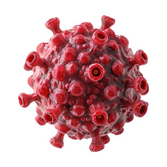 3D Red Blood virus on Transparent Background