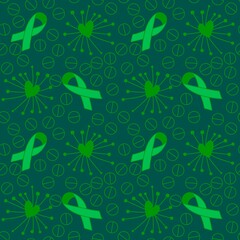 Breast cancer month seamless pink ribbon day mammogram pattern for wrapping paper and medical accessories